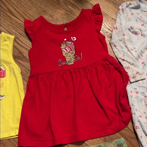 Assorted Kids Clothes: Tank, Dress, Sleeper and 2 Shorts - Picture 4 of 11